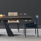Industrial Sintered Stone Dining Table Rectangle Black Table with Pedestal Base Clearhalo ' dining_table' 'Dining Tables & Seating' 'Dining Tables' 'furn' 'furn_dining_table' 'Furniture' 'furniture_dining_table' 'Kitchen & Dining Furniture' 'kitchen&dining_furn' 'kitchen' 'kitchen_dining_table' 4271099
