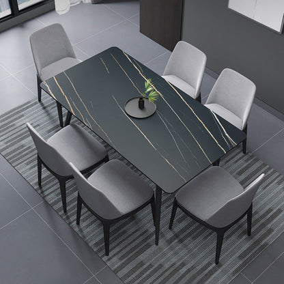 Rectangle Dining Table Industrial Style 4 Legs Base Sintered Stone Table for Home Black Gold Without Chairs Clearhalo ' dining_table' 'Dining Tables & Seating' 'Dining Tables' 'furn' 'furn_dining_table' 'Furniture' 'furniture_dining_table' 'Kitchen & Dining Furniture' 'kitchen&dining_furn' 'kitchen' 'kitchen_dining_table' 4271108
