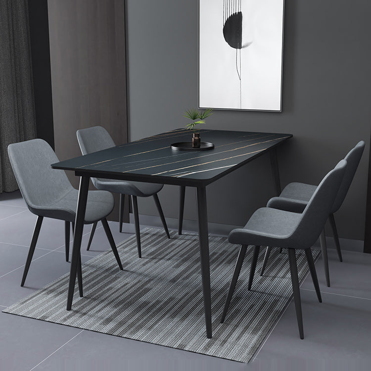Rectangle Dining Table Industrial Style 4 Legs Base Sintered Stone Table for Home Clearhalo ' dining_table' 'Dining Tables & Seating' 'Dining Tables' 'furn' 'furn_dining_table' 'Furniture' 'furniture_dining_table' 'Kitchen & Dining Furniture' 'kitchen&dining_furn' 'kitchen' 'kitchen_dining_table' 4271109