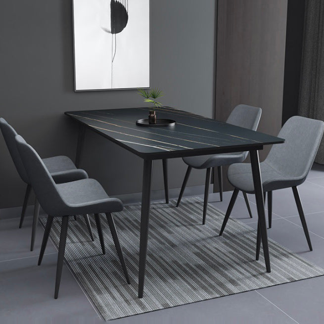 Rectangle Dining Table Industrial Style 4 Legs Base Sintered Stone Table for Home Clearhalo ' dining_table' 'Dining Tables & Seating' 'Dining Tables' 'furn' 'furn_dining_table' 'Furniture' 'furniture_dining_table' 'Kitchen & Dining Furniture' 'kitchen&dining_furn' 'kitchen' 'kitchen_dining_table' 4271110