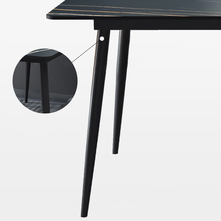Rectangle Dining Table Industrial Style 4 Legs Base Sintered Stone Table for Home Clearhalo ' dining_table' 'Dining Tables & Seating' 'Dining Tables' 'furn' 'furn_dining_table' 'Furniture' 'furniture_dining_table' 'Kitchen & Dining Furniture' 'kitchen&dining_furn' 'kitchen' 'kitchen_dining_table' 4271113