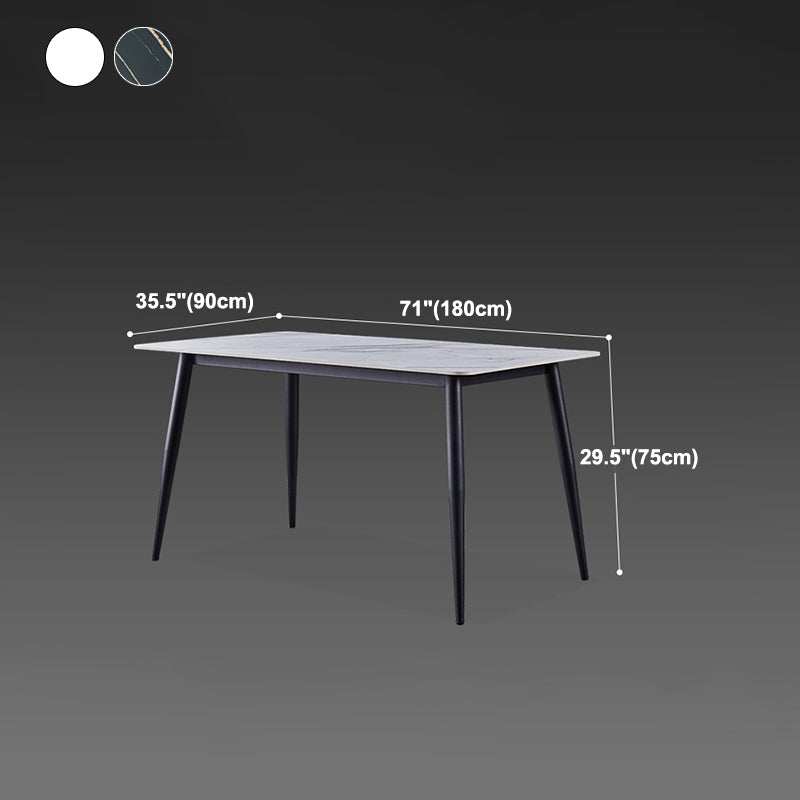 Rectangle Dining Table Industrial Style 4 Legs Base Sintered Stone Table for Home Clearhalo ' dining_table' 'Dining Tables & Seating' 'Dining Tables' 'furn' 'furn_dining_table' 'Furniture' 'furniture_dining_table' 'Kitchen & Dining Furniture' 'kitchen&dining_furn' 'kitchen' 'kitchen_dining_table' 4271120