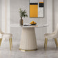Traditional Luxury Dining Table Round White Sintered Stone Table with Pedestal Base Clearhalo ' dining_table' 'Dining Tables & Seating' 'Dining Tables' 'furn' 'furn_dining_table' 'Furniture' 'furniture_dining_table' 'Kitchen & Dining Furniture' 'kitchen&dining_furn' 'kitchen' 'kitchen_dining_table' 4271123