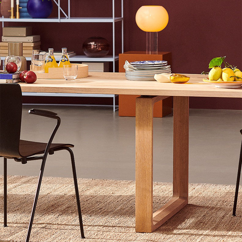 Solid Wood Contemporary Rectangular Table Wood Top Dining Table with Sled Base Clearhalo ' dining_table' 'Dining Tables & Seating' 'Dining Tables' 'furn' 'furn_dining_table' 'Furniture' 'furniture_dining_table' 'Kitchen & Dining Furniture' 'kitchen&dining_furn' 'kitchen' 'kitchen_dining_table' 4271143