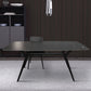 Industrial Sintered Stone Dining Table Rectangle Black Top Table with Metal Base Black Clearhalo ' dining_table' 'Dining Tables & Seating' 'Dining Tables' 'Furniture' 'furniture_dining_table' 'Kitchen & Dining Furniture' 'kitchen&dining_furn' 'kitchen' 'kitchen_dining_table' 4271151
