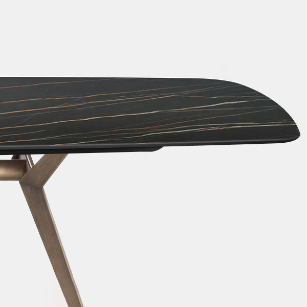 Industrial Sintered Stone Dining Table Rectangle Black Top Table with Metal Base Clearhalo ' dining_table' 'Dining Tables & Seating' 'Dining Tables' 'Furniture' 'furniture_dining_table' 'Kitchen & Dining Furniture' 'kitchen&dining_furn' 'kitchen' 'kitchen_dining_table' 4271156
