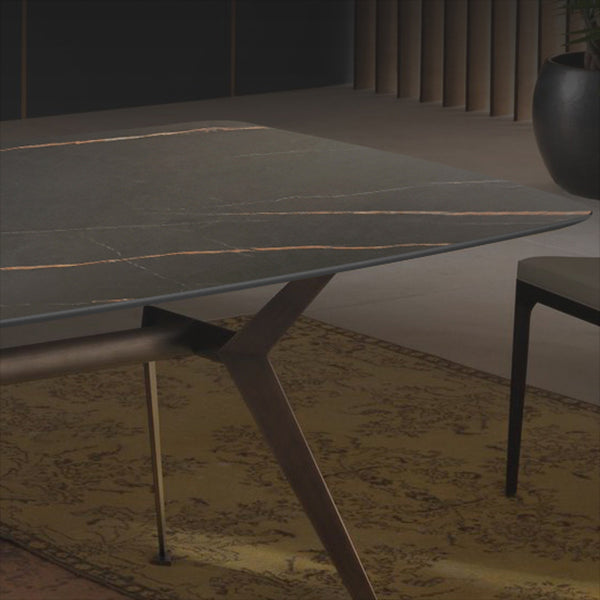 Industrial Sintered Stone Dining Table Rectangle Black Top Table with Metal Base Clearhalo ' dining_table' 'Dining Tables & Seating' 'Dining Tables' 'Furniture' 'furniture_dining_table' 'Kitchen & Dining Furniture' 'kitchen&dining_furn' 'kitchen' 'kitchen_dining_table' 4271158