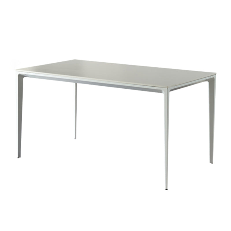 Sintered Stone Dining Table Industrial Style 4 Legs Metallic Base Rectangle Table White Clearhalo ' dining_table' 'Dining Tables & Seating' 'Dining Tables' 'Furniture' 'furniture_dining_table' 'Kitchen & Dining Furniture' 'kitchen&dining_furn' 'kitchen' 'kitchen_dining_table' 4271166