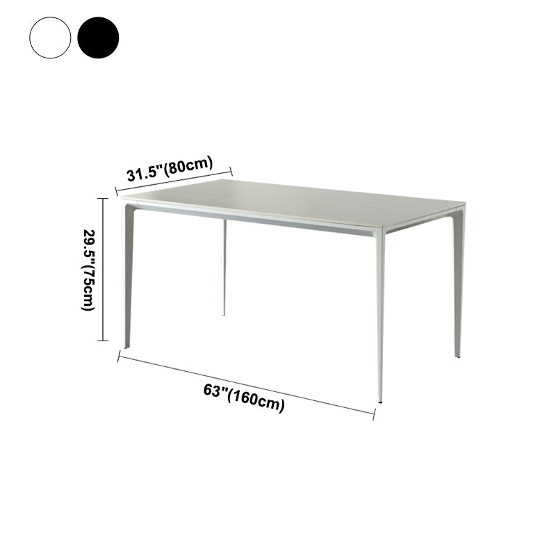 Sintered Stone Dining Table Industrial Style 4 Legs Metallic Base Rectangle Table Clearhalo ' dining_table' 'Dining Tables & Seating' 'Dining Tables' 'Furniture' 'furniture_dining_table' 'Kitchen & Dining Furniture' 'kitchen&dining_furn' 'kitchen' 'kitchen_dining_table' 4271173