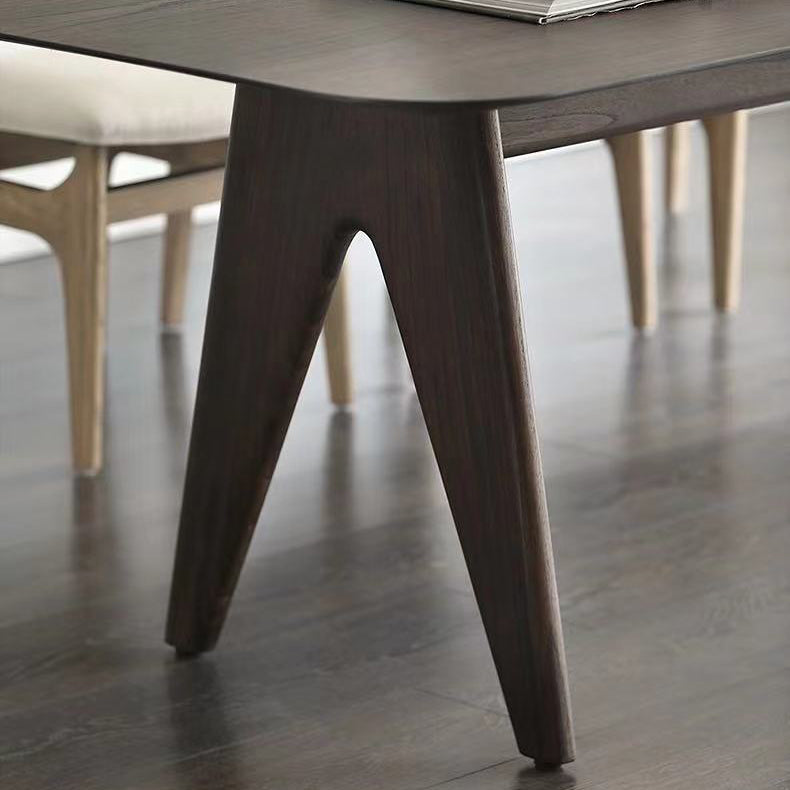 Solid Wood Contemporary Rectangular Table Brown Wood Top Table with 4 Legs Clearhalo ' dining_table' 'Dining Tables & Seating' 'Dining Tables' 'furn' 'furn_dining_table' 'Furniture' 'furniture_dining_table' 'Kitchen & Dining Furniture' 'kitchen&dining_furn' 'kitchen' 'kitchen_dining_table' 4271178