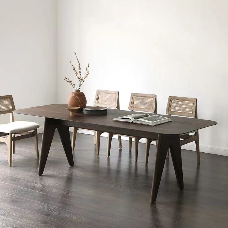 Solid Wood Contemporary Rectangular Table Brown Wood Top Table with 4 Legs Clearhalo ' dining_table' 'Dining Tables & Seating' 'Dining Tables' 'furn' 'furn_dining_table' 'Furniture' 'furniture_dining_table' 'Kitchen & Dining Furniture' 'kitchen&dining_furn' 'kitchen' 'kitchen_dining_table' 4271183
