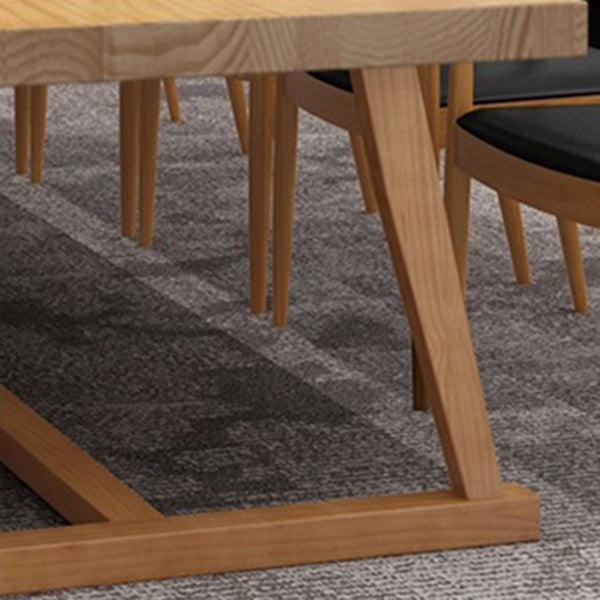 Solid Wood Contemporary Rectangular Table Wood Top Dining Table with Trestle Clearhalo ' dining_table' 'Dining Tables & Seating' 'Dining Tables' 'furn' 'furn_dining_table' 'Furniture' 'furniture_dining_table' 'Kitchen & Dining Furniture' 'kitchen&dining_furn' 'kitchen' 'kitchen_dining_table' 4271219