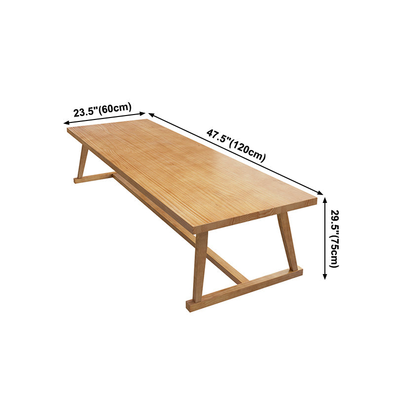 Solid Wood Contemporary Rectangular Table Wood Top Dining Table with Trestle Clearhalo ' dining_table' 'Dining Tables & Seating' 'Dining Tables' 'furn' 'furn_dining_table' 'Furniture' 'furniture_dining_table' 'Kitchen & Dining Furniture' 'kitchen&dining_furn' 'kitchen' 'kitchen_dining_table' 4271221