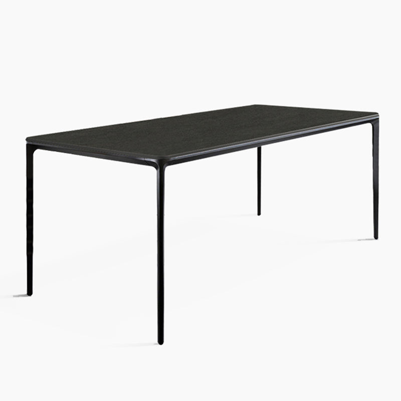 Sintered Stone Dining Table Industrial Style 4 Legs Base Rectangle Table for Home in Black 70.9"L x 31.5"W x 29.5"H Clearhalo ' dining_table' 'Dining Tables & Seating' 'Dining Tables' 'Furniture' 'furniture_dining_table' 'Kitchen & Dining Furniture' 'kitchen&dining_furn' 'kitchen' 'kitchen_dining_table' 4271235