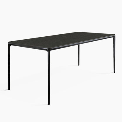 Sintered Stone Dining Table Industrial Style 4 Legs Base Rectangle Table for Home in Black 70.9"L x 31.5"W x 29.5"H Clearhalo ' dining_table' 'Dining Tables & Seating' 'Dining Tables' 'Furniture' 'furniture_dining_table' 'Kitchen & Dining Furniture' 'kitchen&dining_furn' 'kitchen' 'kitchen_dining_table' 4271235