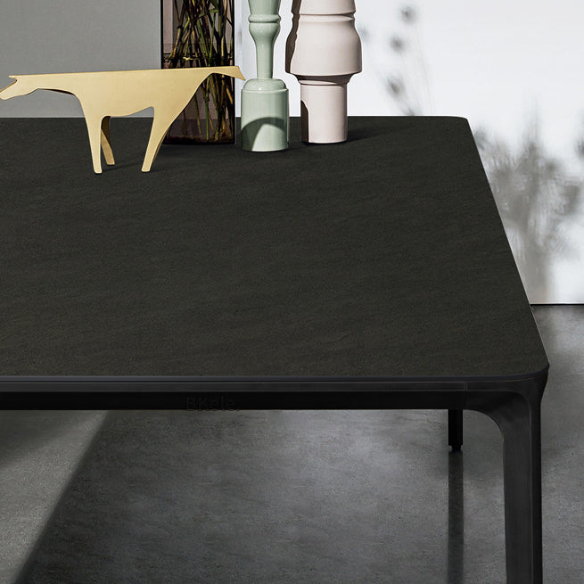 Sintered Stone Dining Table Industrial Style 4 Legs Base Rectangle Table for Home in Black Clearhalo ' dining_table' 'Dining Tables & Seating' 'Dining Tables' 'Furniture' 'furniture_dining_table' 'Kitchen & Dining Furniture' 'kitchen&dining_furn' 'kitchen' 'kitchen_dining_table' 4271236