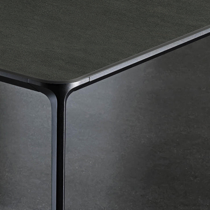 Sintered Stone Dining Table Industrial Style 4 Legs Base Rectangle Table for Home in Black Clearhalo ' dining_table' 'Dining Tables & Seating' 'Dining Tables' 'Furniture' 'furniture_dining_table' 'Kitchen & Dining Furniture' 'kitchen&dining_furn' 'kitchen' 'kitchen_dining_table' 4271239