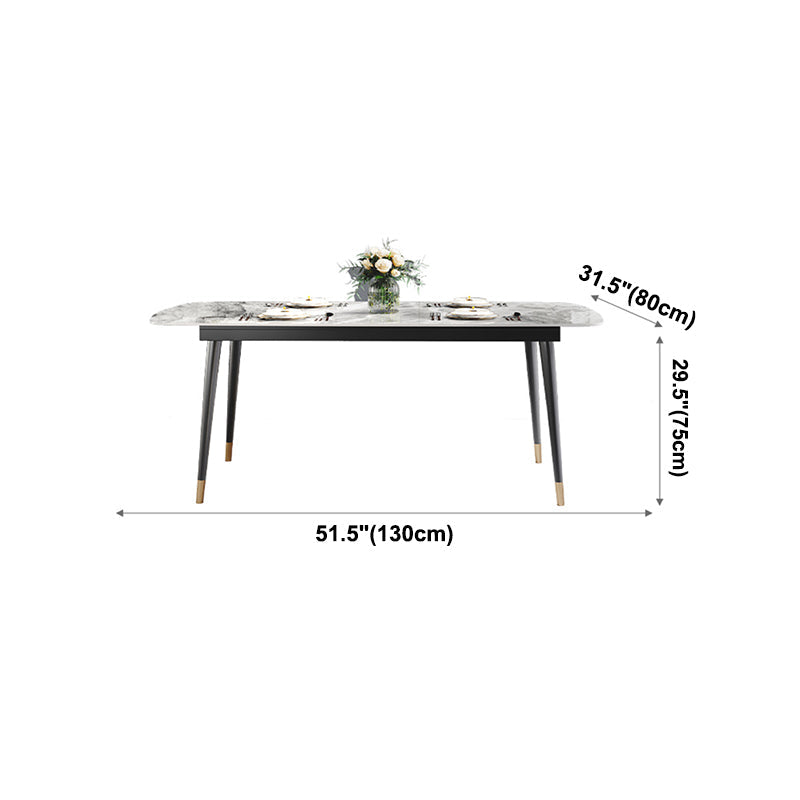 Traditional Luxury Rectangle Dining Table Grey Sintered Stone Table with 4 Legs for Dining Room Clearhalo ' dining_table' 'Dining Tables & Seating' 'Dining Tables' 'furn' 'furn_dining_table' 'Furniture' 'furniture_dining_table' 'Kitchen & Dining Furniture' 'kitchen&dining_furn' 'kitchen' 'kitchen_dining_table' 4271254