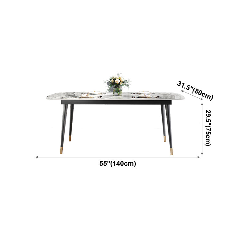 Traditional Luxury Rectangle Dining Table Grey Sintered Stone Table with 4 Legs for Dining Room Clearhalo ' dining_table' 'Dining Tables & Seating' 'Dining Tables' 'furn' 'furn_dining_table' 'Furniture' 'furniture_dining_table' 'Kitchen & Dining Furniture' 'kitchen&dining_furn' 'kitchen' 'kitchen_dining_table' 4271255