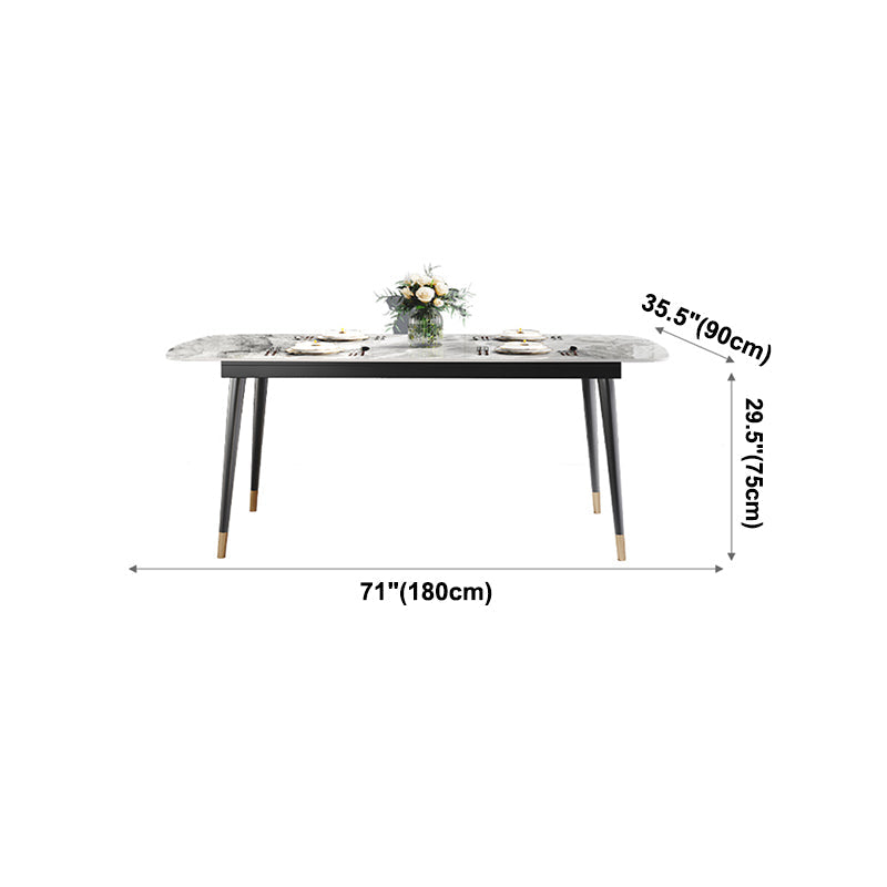 Traditional Luxury Rectangle Dining Table Grey Sintered Stone Table with 4 Legs for Dining Room Clearhalo ' dining_table' 'Dining Tables & Seating' 'Dining Tables' 'furn' 'furn_dining_table' 'Furniture' 'furniture_dining_table' 'Kitchen & Dining Furniture' 'kitchen&dining_furn' 'kitchen' 'kitchen_dining_table' 4271257