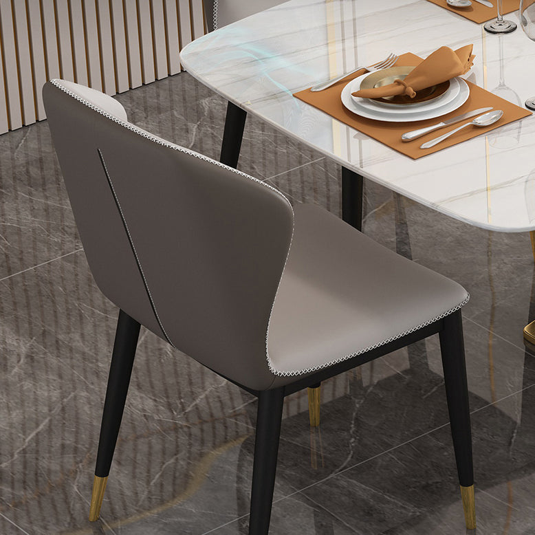 Traditional Luxury Rectangle Dining Table Sintered Stone Table with Gold Pedestal Base Clearhalo ' dining_table' 'Dining Tables & Seating' 'Dining Tables' 'furn' 'furn_dining_table' 'Furniture' 'furniture_dining_table' 'Kitchen & Dining Furniture' 'kitchen&dining_furn' 'kitchen' 'kitchen_dining_table' 4271294