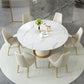 Sintered Stone Top Round Table for Restaurant Luxury White Dining Table with Pedestal Base Clearhalo ' dining_table' 'Dining Tables & Seating' 'Dining Tables' 'furn' 'furn_dining_table' 'Furniture' 'furniture_dining_table' 'Kitchen & Dining Furniture' 'kitchen&dining_furn' 'kitchen' 'kitchen_dining_table' 4271301