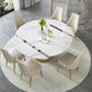 Sintered Stone Top Round Table for Restaurant Luxury White Dining Table with Pedestal Base Clearhalo ' dining_table' 'Dining Tables & Seating' 'Dining Tables' 'furn' 'furn_dining_table' 'Furniture' 'furniture_dining_table' 'Kitchen & Dining Furniture' 'kitchen&dining_furn' 'kitchen' 'kitchen_dining_table' 4271302