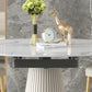 Sintered Stone Top Round Table for Restaurant Luxury White Dining Table with Pedestal Base Clearhalo ' dining_table' 'Dining Tables & Seating' 'Dining Tables' 'furn' 'furn_dining_table' 'Furniture' 'furniture_dining_table' 'Kitchen & Dining Furniture' 'kitchen&dining_furn' 'kitchen' 'kitchen_dining_table' 4271308