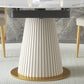 Sintered Stone Top Round Table for Restaurant Luxury White Dining Table with Pedestal Base Clearhalo ' dining_table' 'Dining Tables & Seating' 'Dining Tables' 'furn' 'furn_dining_table' 'Furniture' 'furniture_dining_table' 'Kitchen & Dining Furniture' 'kitchen&dining_furn' 'kitchen' 'kitchen_dining_table' 4271309