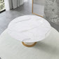 Sintered Stone Top Round Table for Restaurant Luxury White Dining Table with Pedestal Base Clearhalo ' dining_table' 'Dining Tables & Seating' 'Dining Tables' 'furn' 'furn_dining_table' 'Furniture' 'furniture_dining_table' 'Kitchen & Dining Furniture' 'kitchen&dining_furn' 'kitchen' 'kitchen_dining_table' 4271310