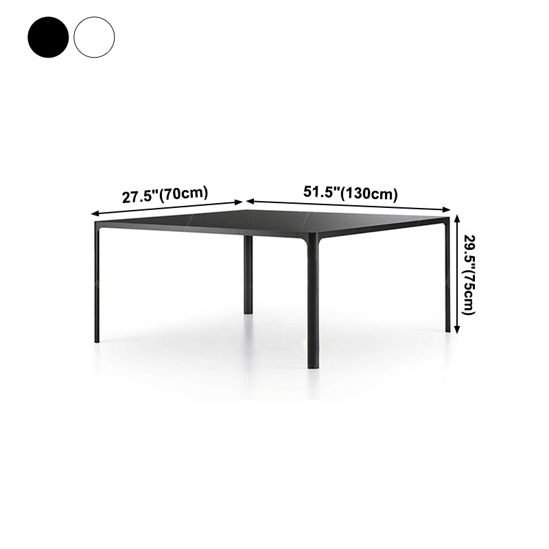 Sintered Stone Dining Table Industrial Style 4 Legs Aluminum Alloy Base Rectangle Table for Home Clearhalo ' dining_table' 'Dining Tables & Seating' 'Dining Tables' 'furn' 'furn_dining_table' 'Furniture' 'furniture_dining_table' 'Kitchen & Dining Furniture' 'kitchen&dining_furn' 'kitchen' 'kitchen_dining_table' 4271322