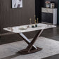 Metal Traditional Luxury Rectangle Table White Sintered Stone Table with Pedestal Base Clearhalo ' dining_table' 'Dining Tables & Seating' 'Dining Tables' 'furn' 'furn_dining_table' 'Furniture' 'furniture_dining_table' 'Kitchen & Dining Furniture' 'kitchen&dining_furn' 'kitchen' 'kitchen_dining_table' 4271327