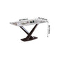 Metal Traditional Luxury Rectangle Table White Sintered Stone Table with Pedestal Base Clearhalo ' dining_table' 'Dining Tables & Seating' 'Dining Tables' 'furn' 'furn_dining_table' 'Furniture' 'furniture_dining_table' 'Kitchen & Dining Furniture' 'kitchen&dining_furn' 'kitchen' 'kitchen_dining_table' 4271337