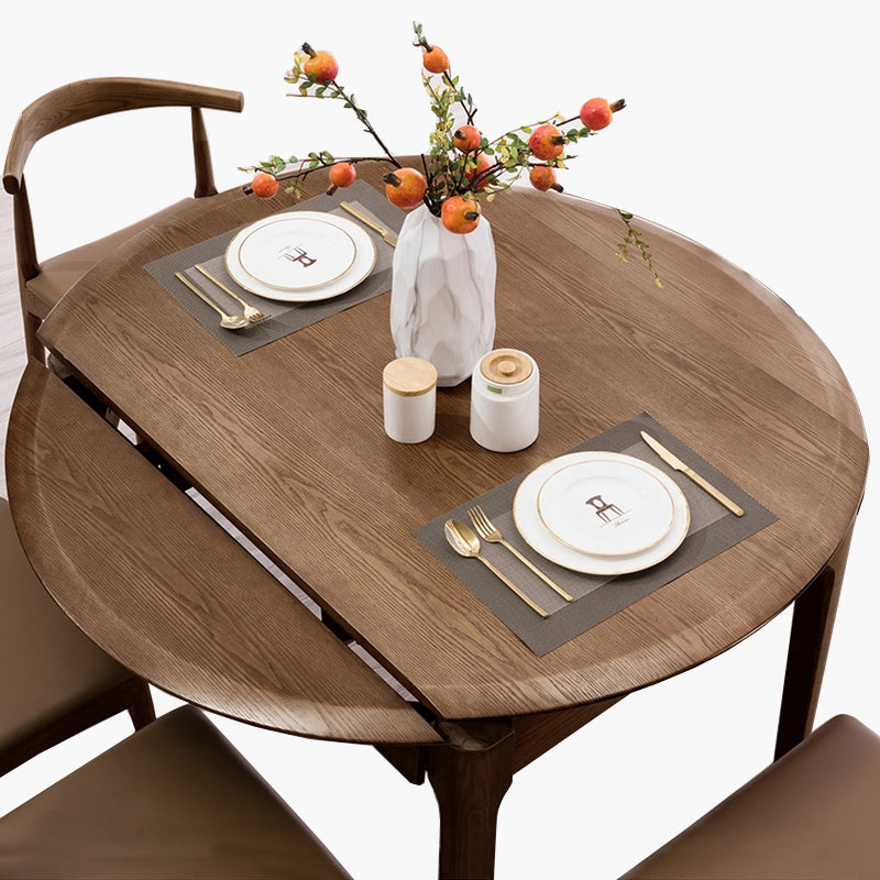 Modern Style Brown Dining Table Round Solid Wood Dining Table with 4 Legs Clearhalo ' dining_table' 'Dining Tables & Seating' 'Dining Tables' 'furn' 'furn_dining_table' 'Furniture' 'furniture_dining_table' 'Kitchen & Dining Furniture' 'kitchen&dining_furn' 'kitchen' 'kitchen_dining_table' 4271347