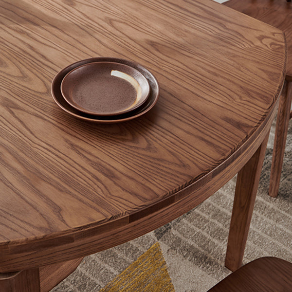Modern Style Brown Dining Table Round Solid Wood Dining Table with 4 Legs for Living Room Clearhalo ' dining_table' 'Dining Tables & Seating' 'Dining Tables' 'furn' 'furn_dining_table' 'Furniture' 'furniture_dining_table' 'Kitchen & Dining Furniture' 'kitchen&dining_furn' 'kitchen' 'kitchen_dining_table' 4271372