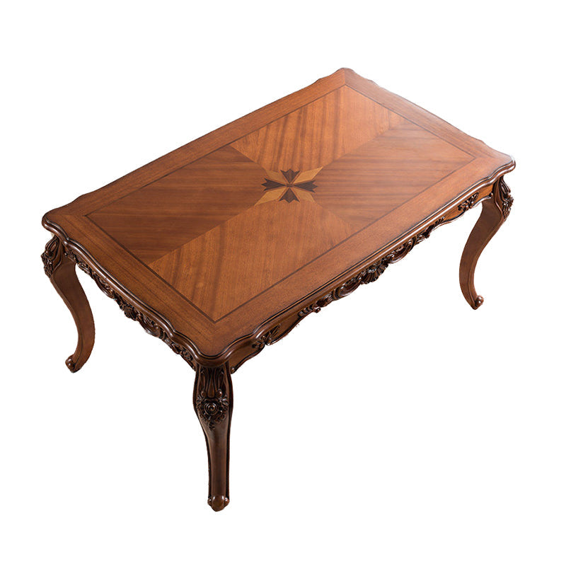 Mid-Century Brown Dining Table Rectangle Solid Wood Dining Table with 4 Legs Without Chairs Clearhalo ' dining_table' 'Dining Tables & Seating' 'Dining Tables' 'furn' 'furn_dining_table' 'Furniture' 'furniture_dining_table' 'Kitchen & Dining Furniture' 'kitchen&dining_furn' 'kitchen' 'kitchen_dining_table' 4271397