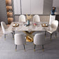 Metal Traditional Luxury Rectangle Table Grey Sintered Stone Indoor Table with Pedestal Clearhalo ' dining_table' 'Dining Tables & Seating' 'Dining Tables' 'furn' 'furn_dining_table' 'Furniture' 'furniture_dining_table' 'Kitchen & Dining Furniture' 'kitchen&dining_furn' 'kitchen' 'kitchen_dining_table' 4271407