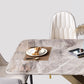 Metal Traditional Luxury Rectangle Table Grey Sintered Stone Indoor Table with Pedestal Clearhalo ' dining_table' 'Dining Tables & Seating' 'Dining Tables' 'furn' 'furn_dining_table' 'Furniture' 'furniture_dining_table' 'Kitchen & Dining Furniture' 'kitchen&dining_furn' 'kitchen' 'kitchen_dining_table' 4271413