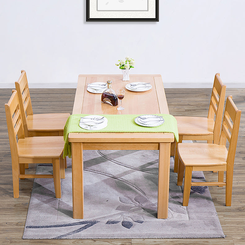 Modern Style Rectangle Dining Table Brown Solid Wood Dining Table with 4 Legs for Home Clearhalo ' dining_table' 'Dining Tables & Seating' 'Dining Tables' 'furn' 'furn_dining_table' 'Furniture' 'furniture_dining_table' 'Kitchen & Dining Furniture' 'kitchen&dining_furn' 'kitchen' 'kitchen_dining_table' 4271421