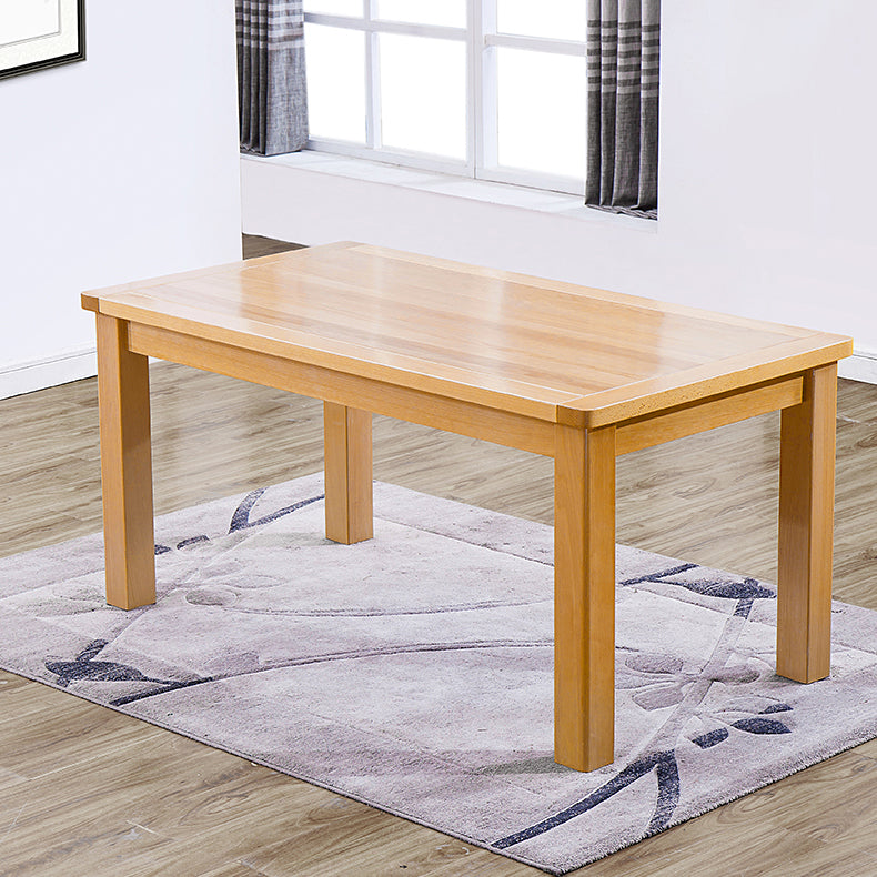 Modern Style Rectangle Dining Table Brown Solid Wood Dining Table with 4 Legs for Home Clearhalo ' dining_table' 'Dining Tables & Seating' 'Dining Tables' 'furn' 'furn_dining_table' 'Furniture' 'furniture_dining_table' 'Kitchen & Dining Furniture' 'kitchen&dining_furn' 'kitchen' 'kitchen_dining_table' 4271422