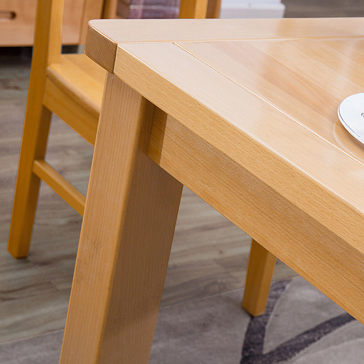 Modern Style Rectangle Dining Table Brown Solid Wood Dining Table with 4 Legs for Home Clearhalo ' dining_table' 'Dining Tables & Seating' 'Dining Tables' 'furn' 'furn_dining_table' 'Furniture' 'furniture_dining_table' 'Kitchen & Dining Furniture' 'kitchen&dining_furn' 'kitchen' 'kitchen_dining_table' 4271423