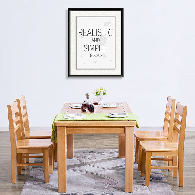 Modern Style Rectangle Dining Table Brown Solid Wood Dining Table with 4 Legs for Home Clearhalo ' dining_table' 'Dining Tables & Seating' 'Dining Tables' 'furn' 'furn_dining_table' 'Furniture' 'furniture_dining_table' 'Kitchen & Dining Furniture' 'kitchen&dining_furn' 'kitchen' 'kitchen_dining_table' 4271429