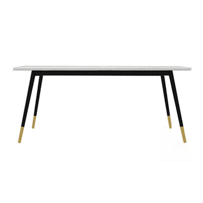 Metal Industrial Rectangular Dining Table Sintered Stone Dining Table with Metal Legs White Without Chairs Clearhalo ' dining_table' 'Dining Tables & Seating' 'Dining Tables' 'furn' 'furn_dining_table' 'Furniture' 'furniture_dining_table' 'Kitchen & Dining Furniture' 'kitchen&dining_furn' 'kitchen' 'kitchen_dining_table' 4271437