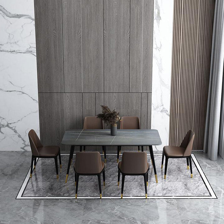 Metal Industrial Rectangular Dining Table Sintered Stone Dining Table with Metal Legs Clearhalo ' dining_table' 'Dining Tables & Seating' 'Dining Tables' 'furn' 'furn_dining_table' 'Furniture' 'furniture_dining_table' 'Kitchen & Dining Furniture' 'kitchen&dining_furn' 'kitchen' 'kitchen_dining_table' 4271442