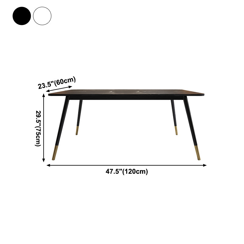 Metal Industrial Rectangular Dining Table Sintered Stone Dining Table with Metal Legs Clearhalo ' dining_table' 'Dining Tables & Seating' 'Dining Tables' 'furn' 'furn_dining_table' 'Furniture' 'furniture_dining_table' 'Kitchen & Dining Furniture' 'kitchen&dining_furn' 'kitchen' 'kitchen_dining_table' 4271444