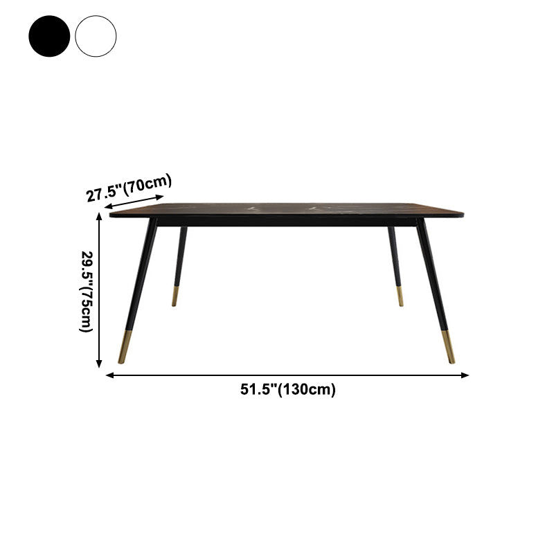 Metal Industrial Rectangular Dining Table Sintered Stone Dining Table with Metal Legs Clearhalo ' dining_table' 'Dining Tables & Seating' 'Dining Tables' 'furn' 'furn_dining_table' 'Furniture' 'furniture_dining_table' 'Kitchen & Dining Furniture' 'kitchen&dining_furn' 'kitchen' 'kitchen_dining_table' 4271445