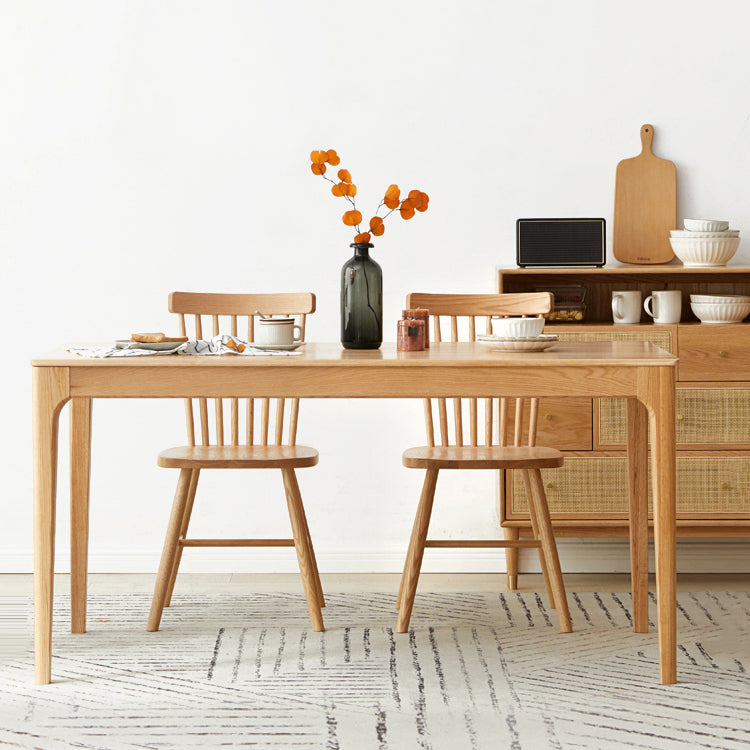 Modern Style Brown Dining Table Rectangle Solid Wood 4 Legs Dining Table for Home Clearhalo ' dining_table' 'Dining Tables & Seating' 'Dining Tables' 'furn' 'furn_dining_table' 'Furniture' 'furniture_dining_table' 'Kitchen & Dining Furniture' 'kitchen&dining_furn' 'kitchen' 'kitchen_dining_table' 4271448