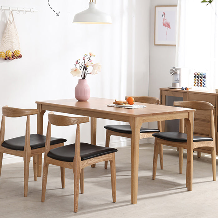 Modern Style Brown Dining Table Rectangle Solid Wood 4 Legs Dining Table for Home Clearhalo ' dining_table' 'Dining Tables & Seating' 'Dining Tables' 'furn' 'furn_dining_table' 'Furniture' 'furniture_dining_table' 'Kitchen & Dining Furniture' 'kitchen&dining_furn' 'kitchen' 'kitchen_dining_table' 4271449