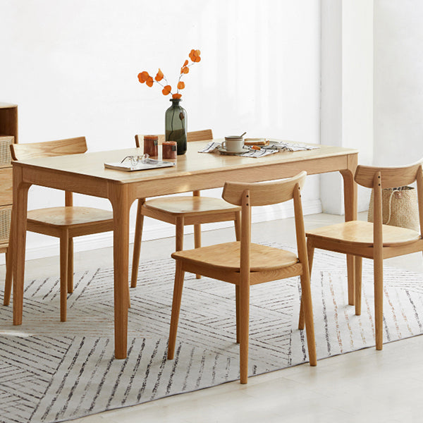 Modern Style Brown Dining Table Rectangle Solid Wood 4 Legs Dining Table for Home Clearhalo ' dining_table' 'Dining Tables & Seating' 'Dining Tables' 'furn' 'furn_dining_table' 'Furniture' 'furniture_dining_table' 'Kitchen & Dining Furniture' 'kitchen&dining_furn' 'kitchen' 'kitchen_dining_table' 4271457