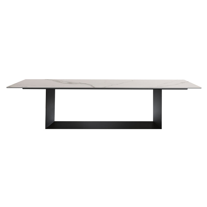 Metal Traditional Luxury Rectangle Table Sintered Stone Dining Table for Home White Without Chairs Clearhalo ' dining_table' 'Dining Tables & Seating' 'Dining Tables' 'furn' 'furn_dining_table' 'Furniture' 'furniture_dining_table' 'Kitchen & Dining Furniture' 'kitchen&dining_furn' 'kitchen' 'kitchen_dining_table' 4271474